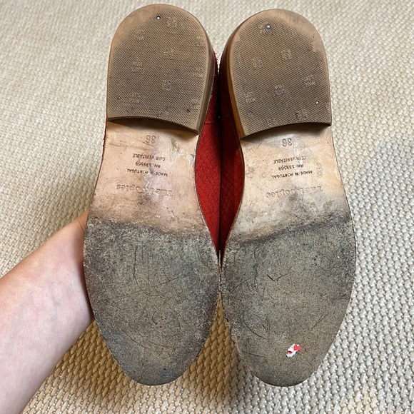The Kooples Orange Snake Suede Loafers Flat Shoes Size 6 36 - Picture 8 of 9
